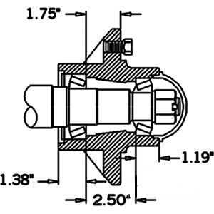 6 Bolt on 6.00" Hub w/ Cups, 4,910 lbs. (H49106)