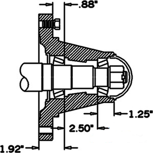 8 Bolt on 8.00" Hub w/ Cups, 4,910 lbs. (H49108)
