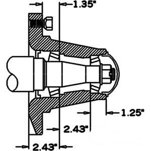 8 Bolt on 8.00" Hub w/ Cups, 5,790 lbs. (H57908)