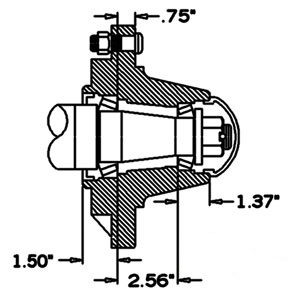 8 Stud on 8.00" Hub w/ Cups, 6,000 lbs. (H60008)