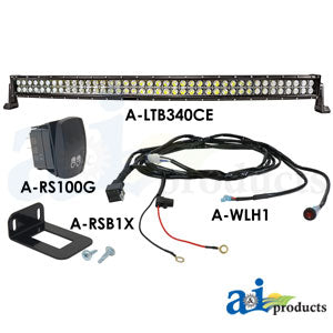 Light Bar Kit, LED, 40" Curved Double Row, Flood / Spot Combo, Harness, Switch (LTB340CEKT)