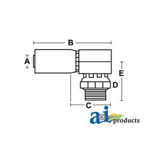 (HW-MBX90) Male Boss O-Ring - Swivel - 90° Elbow (MBX90-12-12-W)