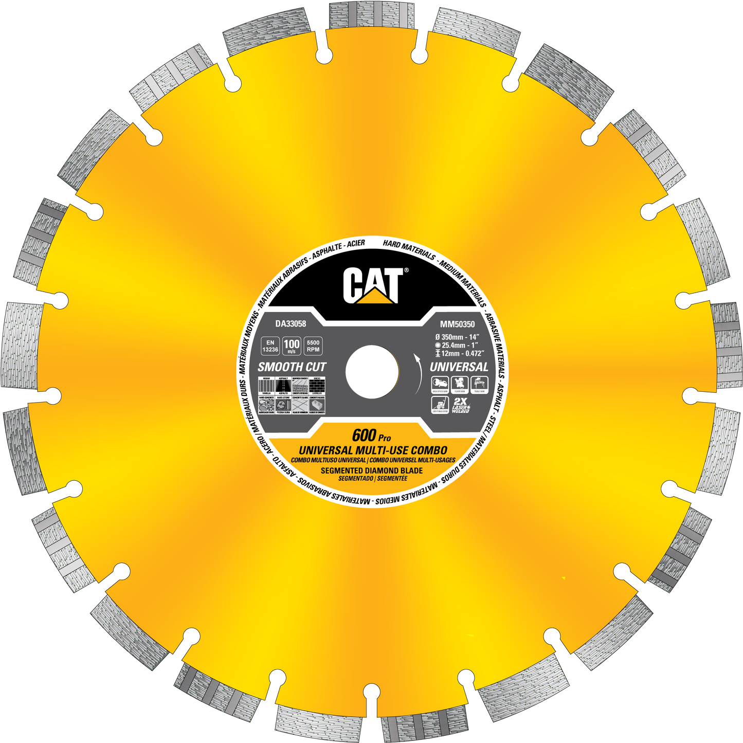 Caterpillar® 600 Pro Segmented Rim Diamond Blade 16" (DA33059U)