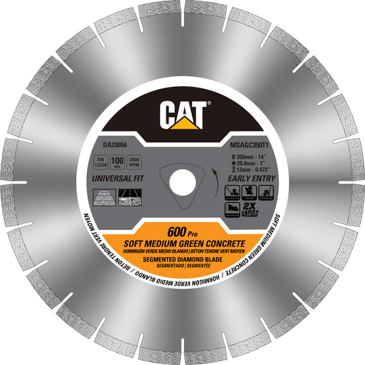 Caterpillar® 600 Rim Early Entry Segmented Diamond Blade, 14" (DA33056U)