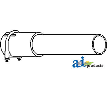 3.5" ID 48" Straight Exhaust Pipe Agco 79023454V (S312X48)