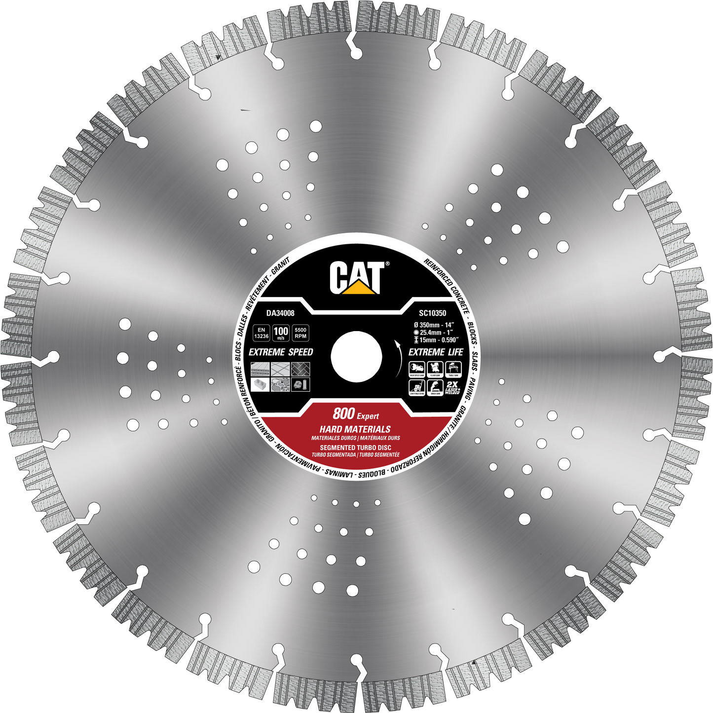 Caterpillar® 800 Turbo Segmented Rim Expert Diamond Blade 18" (DA34010U)