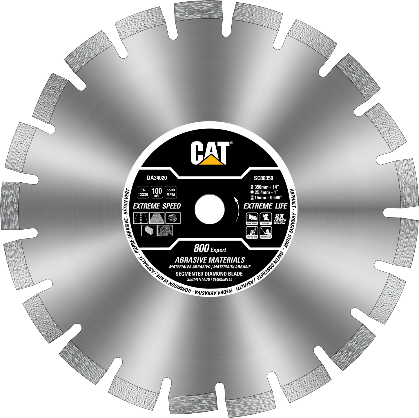Caterpillar® 800 Turbo Segmented Rim Expert Diamond Blade 18" (DA34022U)