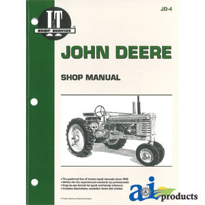 John Deere Shop Manual For Tractor Models A, B, D, G, H, M, MT (SMJD4)