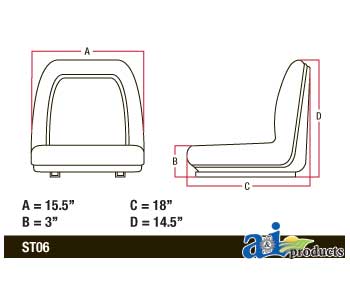 Tractor Seat for For Replaces 106006M91-1, SW00477 (LGS100BL)