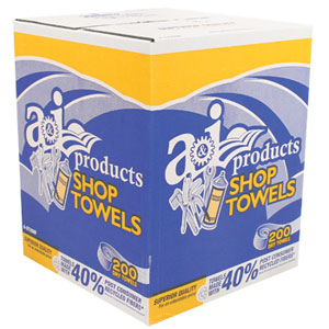 Shop Towel, 10" X 12"; Case Of 6, 200 Count Card Board Boxes (ST200B-6)