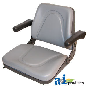 Grey Seat with Slide Track and Flip Up armrests (T500GY)