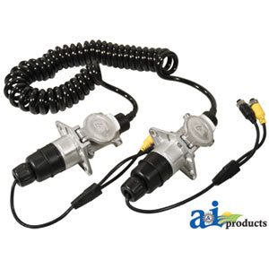 CabCAM Trailer Cable Kit, 7 Pin Coiled, Aluminum Connectors (TCK523)
