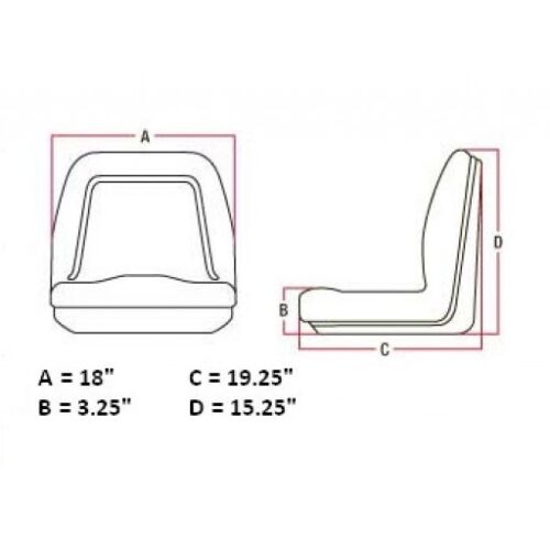Set of 2 Gray Seats for John Deere Gator (TM333GR)
