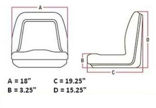 Set of 2 Black Seats for John Deere Gator (TM333BL)
