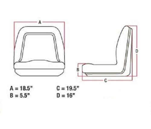 Michigan Style Universal Replacement Tractor Seat (TM555BL)