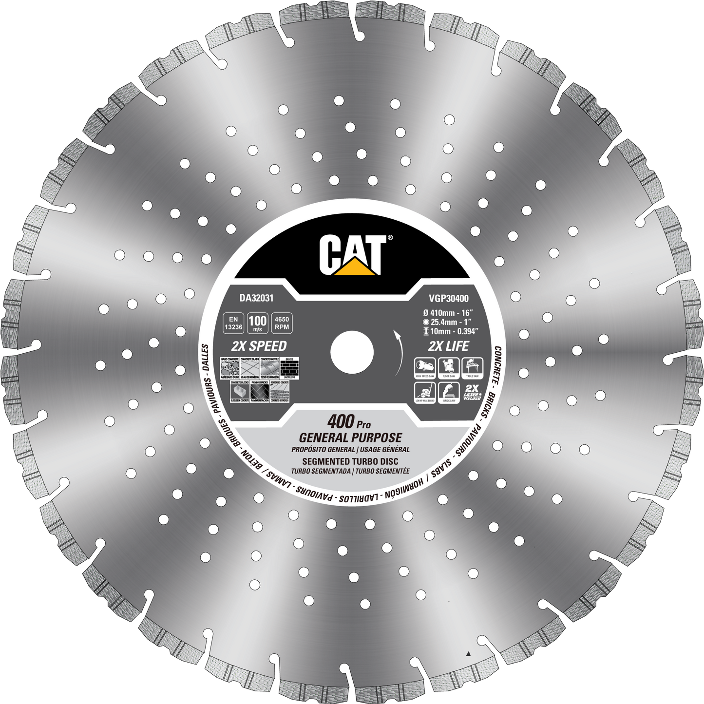 Caterpillar® 400 Pro Segmented Rim Diamond Blade 18" (DA32032U)