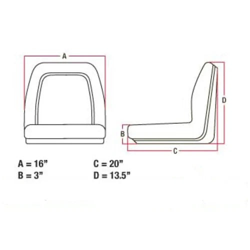 Seat for Case-IH 234 235 254 255, Ford/New Holland 1200, Allis Chalmers Tractor VLD1590