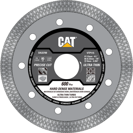 Caterpillar® 600 Pro Armoured Core Ultra Thin Porcelain Tile Diamond Blade 7" (DA33703U)