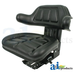 Black Vinyl Wrap Around Back Seat with Slide Track (W333BL)
