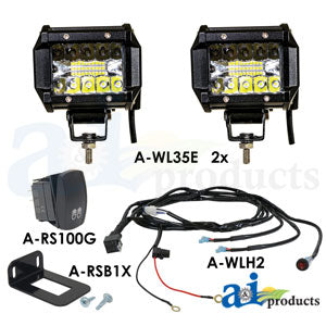 Light Kit, LED, Spot, 2 Lights, Harness, Switch (WL35EKT)