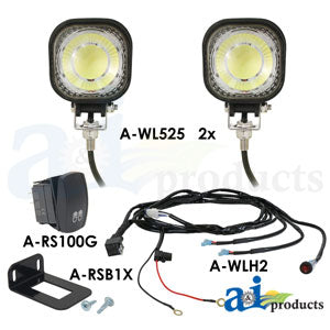Light Kit, LED, Flood, 2 Lights, Harness, Switch	 (WL525KT)