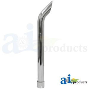 38" Long 3-1/8" ID Curved Chrome Exhaust Stack Case 132223A1 (ZNL31838A)
