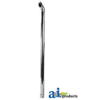48" Long 2" ID Curved Chrome Exhaust Stack Belarus CES2X48 (ZNL89020C)