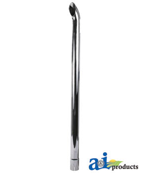 48" Long 2.5" ID Curved Chrome Exhaust Stack (ZNL89025C)