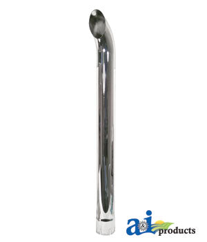 48" Long 4" ID Curved Chrome Exhaust Stack John Deere PM89057C (ZNL89057C)