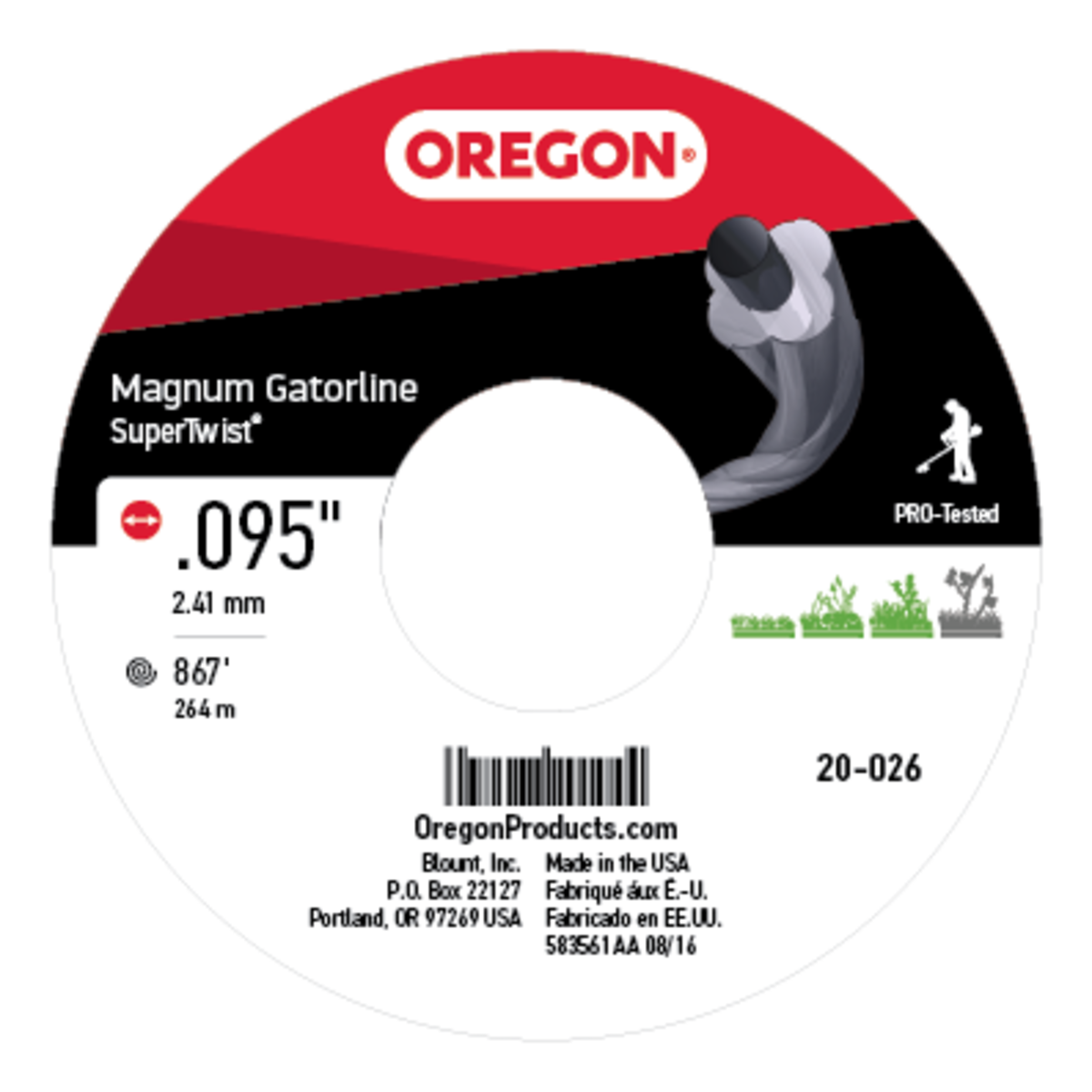 Super Twist Magnum Gatorline Grey .095" Ga. 3 lb. Spool