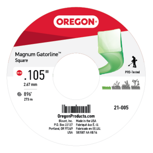 Gatorline Square Green Trimmer Line .105" Ga. 5 lb. Spool