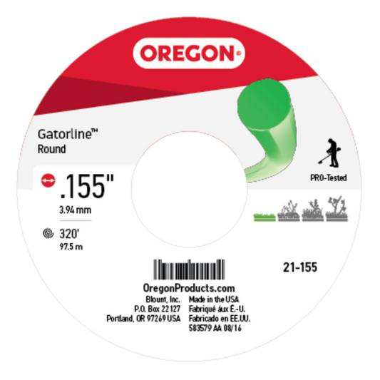 Gatorline Round Green Trimmer Line .155" Ga. 3 lb. Spool