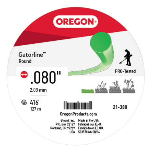 Gatorline Round Green Trimmer Line .080" Ga. 1 lb. Donut