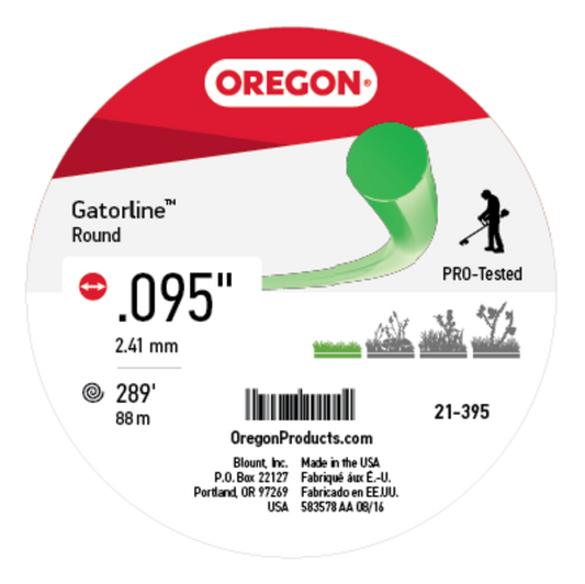 Gatorline Round Green Trimmer Line .095" Ga. 1 lb. Donut