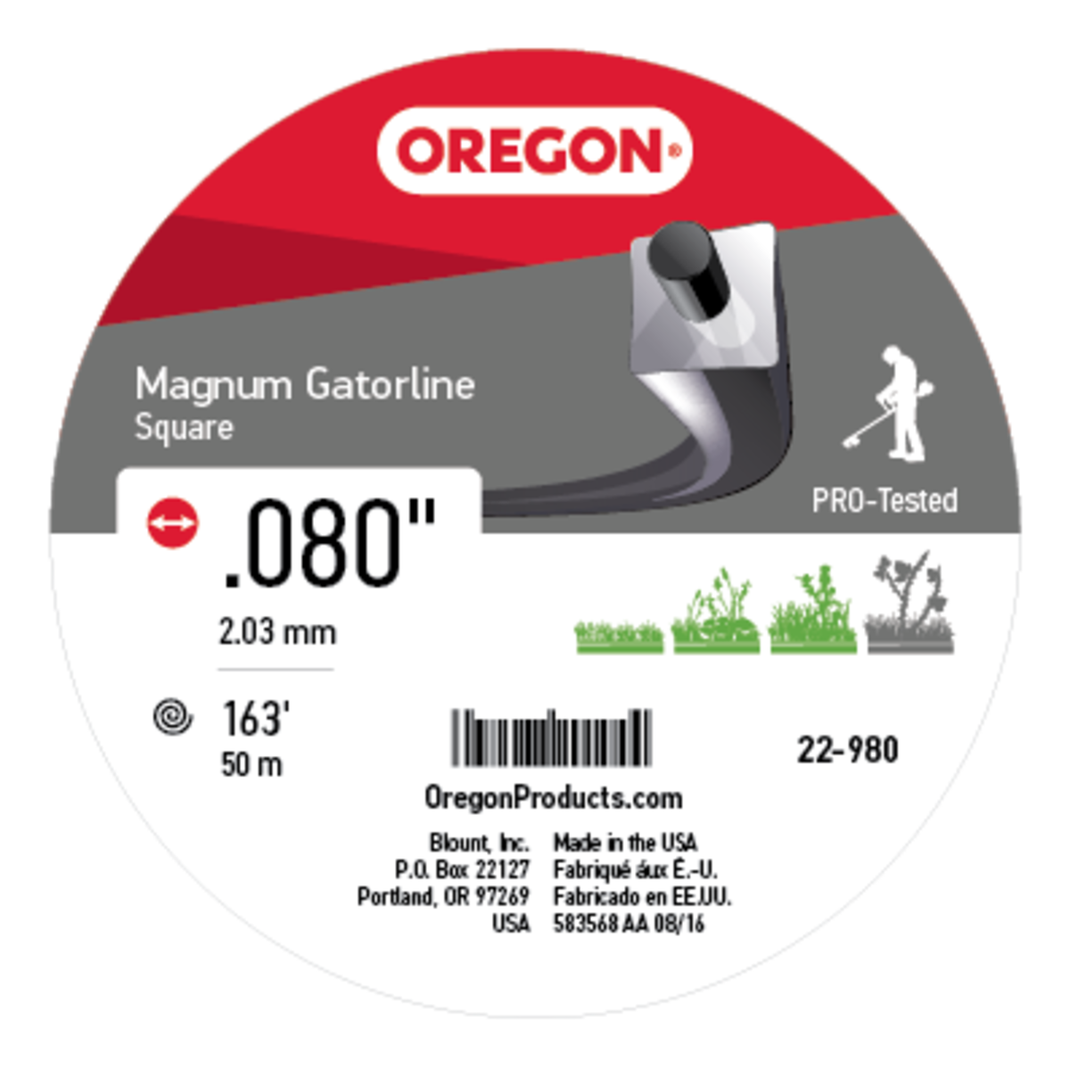 Magnum Gatorline Square Grey .080" Ga. 1/2 lb. Donut