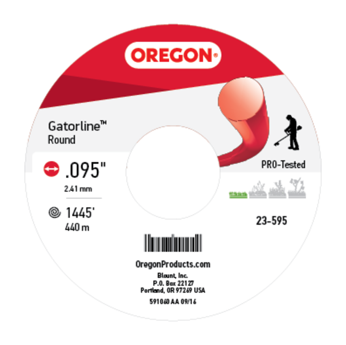 Gatorline Round Red .095" Ga. 5 lb. Spool
