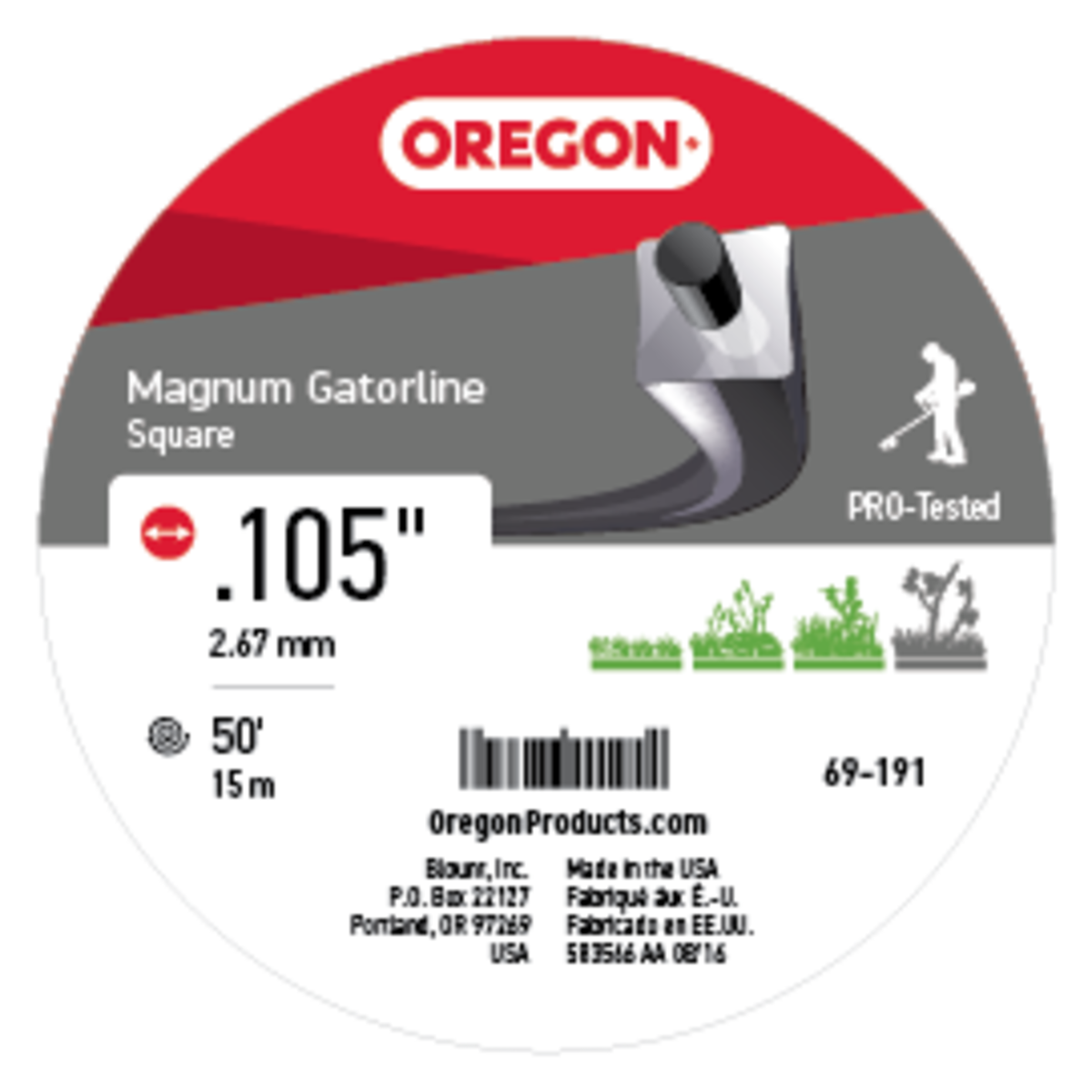 Magnum Gatorline Square Grey .105" Ga. 50' Donut