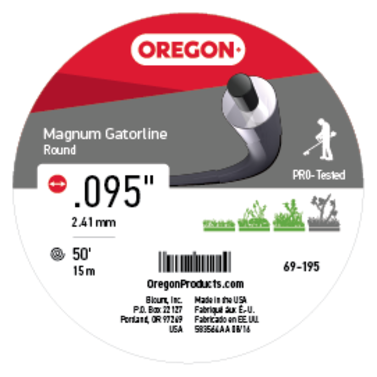 Magnum Gatorline Round Grey .095" Ga. 50' Donut