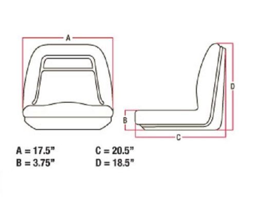 Set of Two 18" Yellow Seats Replaces John Deere Gator (VG11696)