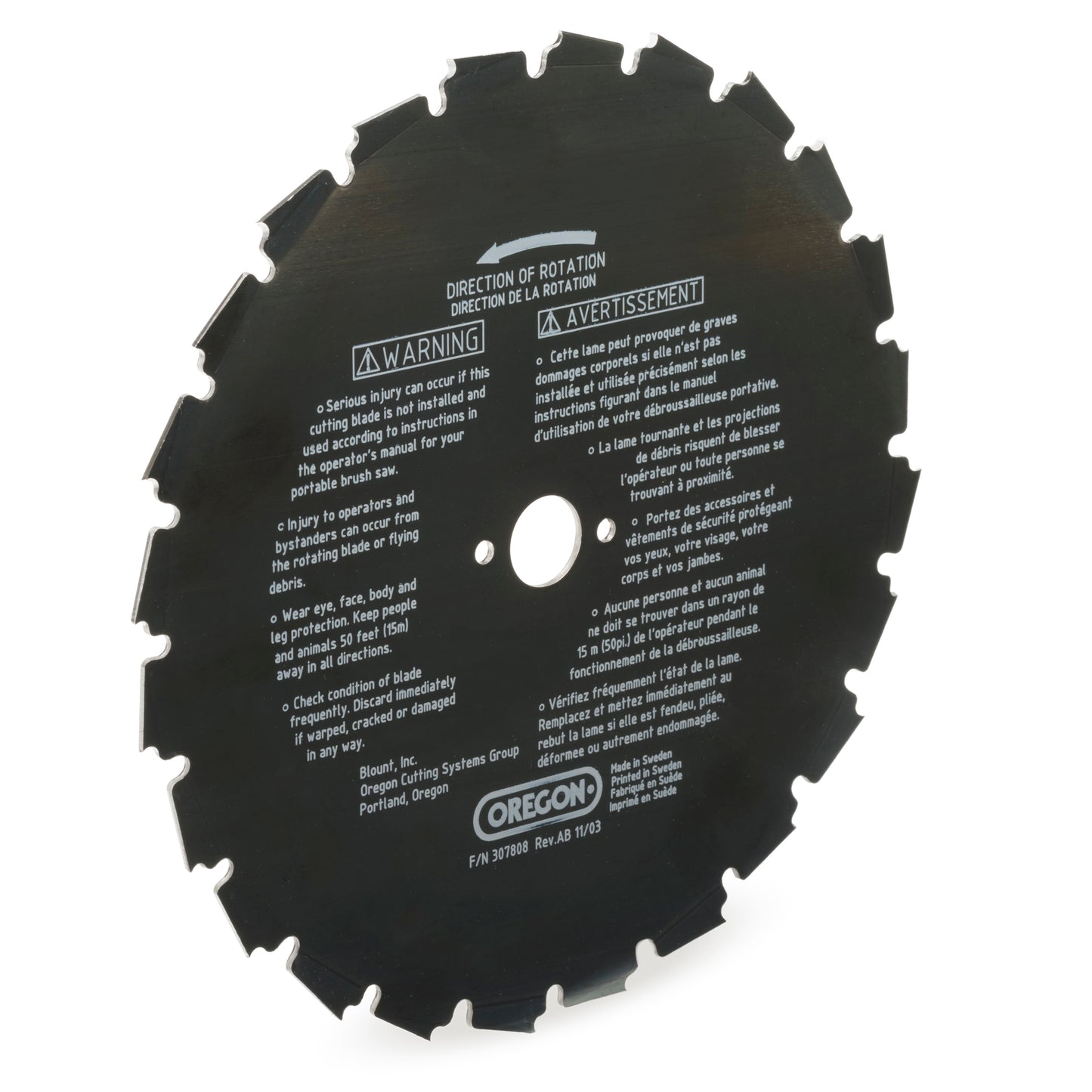 9" EIA Brush Cutter Blade, 20 Teeth
